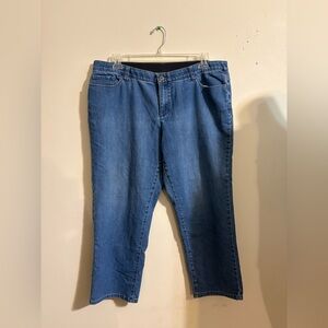 CJ Banks Womens size 18W Petite Denim Blue Jeans stretch waist band